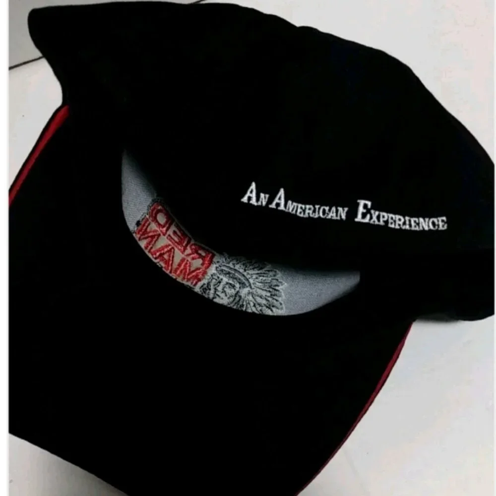 Red Man Moist Snuff Hat Black Embroidered Tobacco An American Experience One Siz